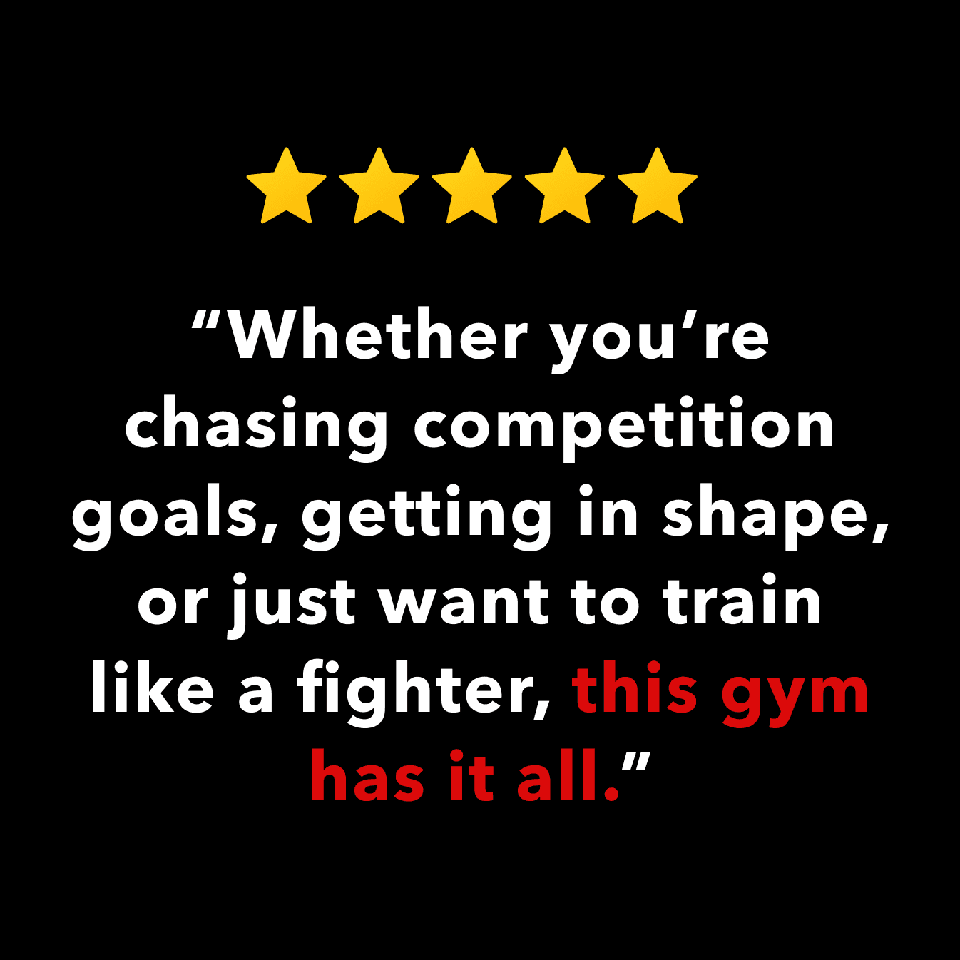Whether you're chasing competition goals, getting in shape, or just want to train like a fighter, this gym has it all.